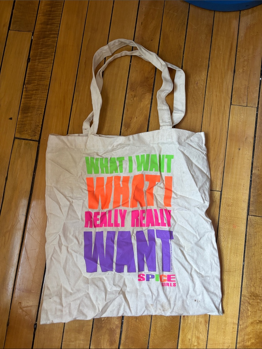 Spice Girls ‘What I Want' Graphic Canvas Tote Bag in Cream